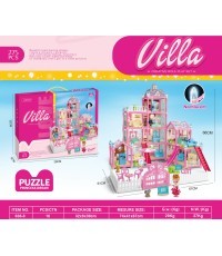 MEGA rozā villa ar apgaismojuma funkciju, 275 daļas + piederumi