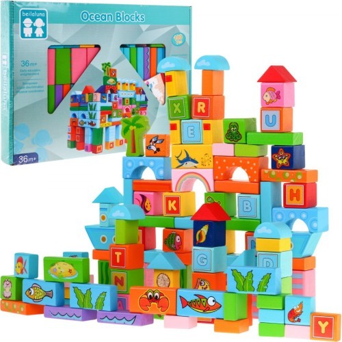 Zestaw Klocków z Drewna Ocean 100pcs