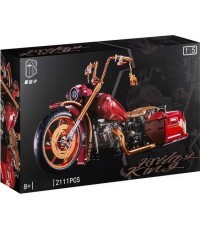 Motocikla konstruktors, 2111 detaļas, sarkans