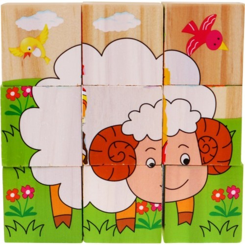 Wooden Blocks for the Youngest Farm Edition