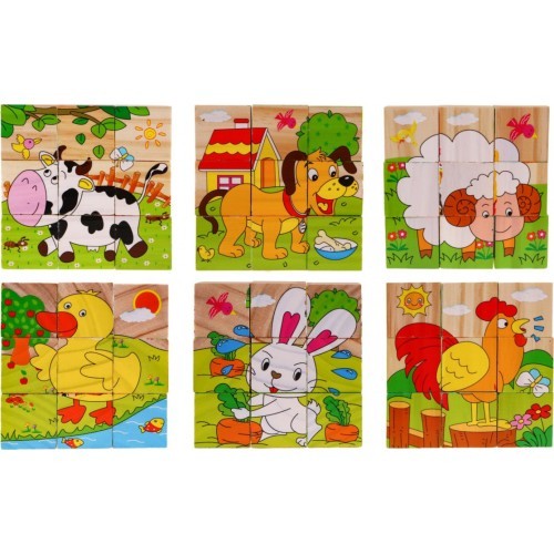 Wooden Blocks for the Youngest Farm Edition