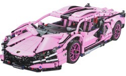 Конструктор спортивный автомобиль, розовый, 1280 деталей