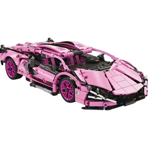 Конструктор спортивный автомобиль, розовый, 1280 деталей