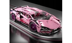 Конструктор спортивный автомобиль, розовый, 1280 деталей