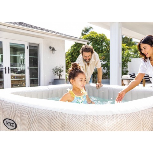 Nadmuchiwane jacuzzi kwadratowe hydromasaż 6 os. 196x71 cm akcesoria premium INTEX 28472