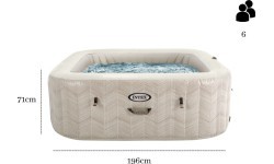 Nadmuchiwane jacuzzi kwadratowe hydromasaż 6 os. 196x71 cm akcesoria premium INTEX 28472
