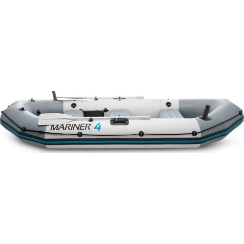 Ponton dmuchany Mariner 4 dla 4 osób wiosła pompka uchwyty na wędkę i silnik INTEX 68376