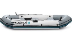 Ponton dmuchany Mariner 4 dla 4 osób wiosła pompka uchwyty na wędkę i silnik INTEX 68376