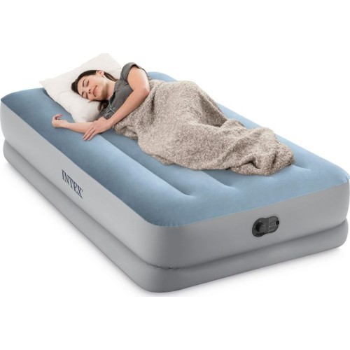 Materac dmuchany jednoosobowy 191x99x36 cm z wbudowaną pompką elektryczną USB łóżko INTEX 64157