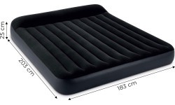 Большой двухместный надувной матрас с изголовьем 203x183x25 см INTEX 64144