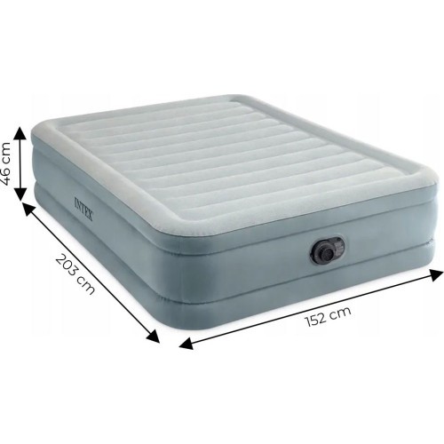 Materac dmuchany dwuosobowy 203x152x46 cm z wbudowaną pompką elektryczną INTEX 64824