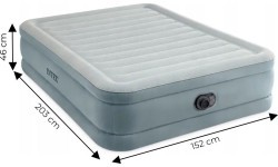 Двухместный надувной матрас со встроенным электрическим насосом INTEX 64824, 203x152x46 см
