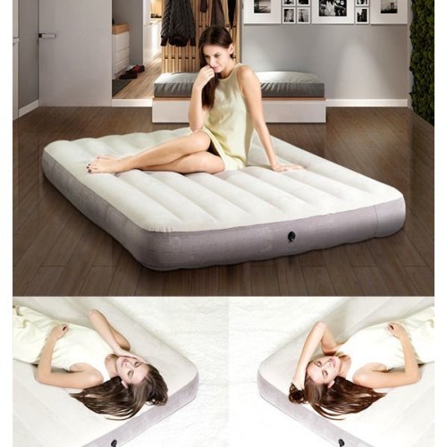 Velour inflatable mattress 203x152 cm Intex 64103