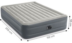 Liels piepūšams matracis 203x152 cm ar iebūvētu sūkni INTEX 64126