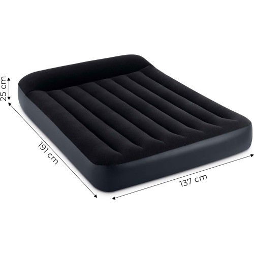 Двухместный надувной матрас с изголовьем 191x137x25 см INTEX 64142