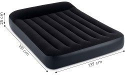 Двухместный надувной матрас с изголовьем 191x137x25 см INTEX 64142