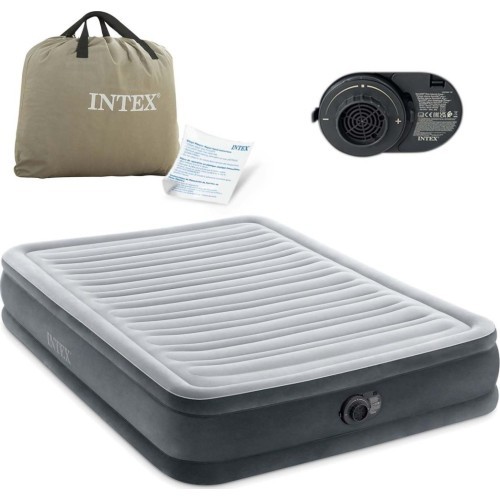 Двуспальный надувной матрас с автоматическим насосом Intex, 191x137 см