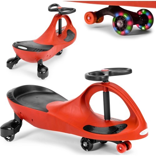 Bērnu gravitācijas transportlīdzeklis ar LED riteņiem, sarkans ECOTOYS