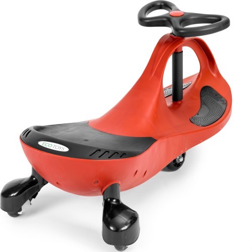 Bērnu gravitācijas transportlīdzeklis ar LED riteņiem, sarkans ECOTOYS