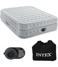 Liels divvietīgs piepūšams matracis 203x152x51 cm ar iebūvētu elektrisko sūkni INTEX 64490