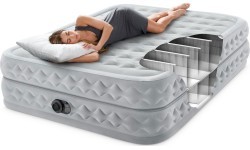 Duży materac dmuchany dwuosobowy 203x152x51 cm z wbudowaną pompką elektryczną łóżko INTEX 64490