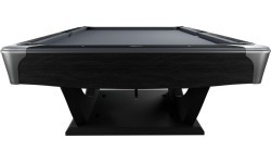 Billiard Table, Pool, Dynamic Axion, 9 ft., matt black, Simonis 760 blue green