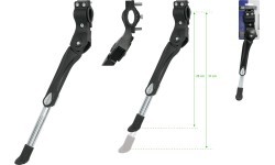 Подножка велосипедная FORCE 26-29", крепление на заднее перо рамы (алюминий, чёрная)