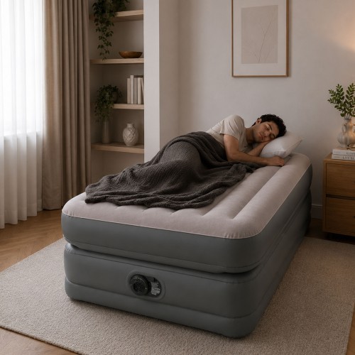 Piepūšams vienvietīgs matracis 191x99x51 cm ar iebūvētu elektrisko sūkni INTEX 64162