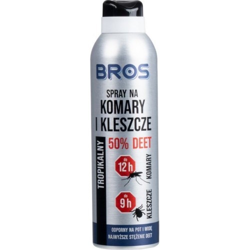 Aerosols pret ērcēm un odiem Bros Deet, 180ml