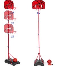 Bērnu regulējama augstuma basketbola grozs ar bumbas sūkni