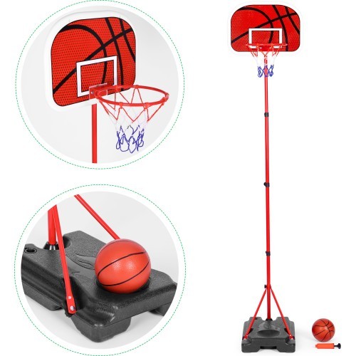 Basketball basket for children adjustable height ball pump
