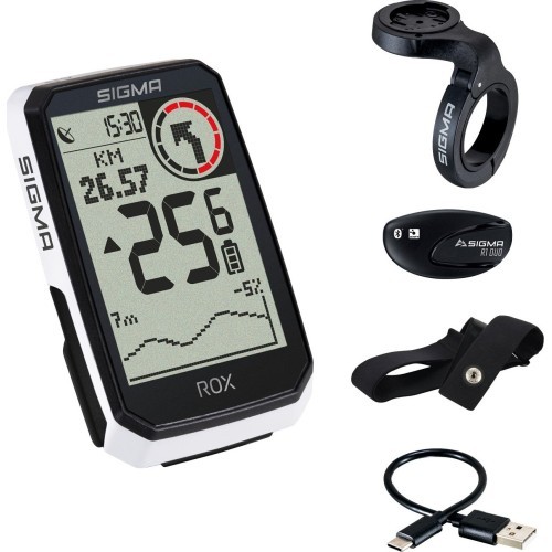 Velosipēda dators SIGMA ROX 4.0 Endurance GPS White HR Set
