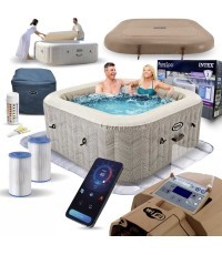 Надувное квадратное СПА джакузи с гидромассажем на 4 чел. 175x71 см INTEX 28446
