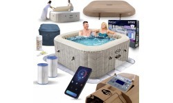 Надувное квадратное СПА джакузи с гидромассажем на 4 чел. 175x71 см INTEX 28446