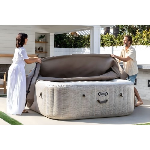 Piepūšams kvadrātveida SPA baseins ar hidromasāžu 4 pers. 175x71 cm INTEX 28446