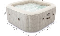 Piepūšams kvadrātveida SPA baseins ar hidromasāžu 4 pers. 175x71 cm INTEX 28446