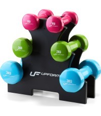 Zestaw hantli fitness winylowych 12 kg ze stojakiem - UpForm