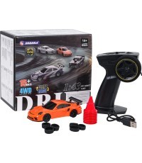 Радиоуправляемая дрифт-машина 1:43 оранжевая + аксессуары