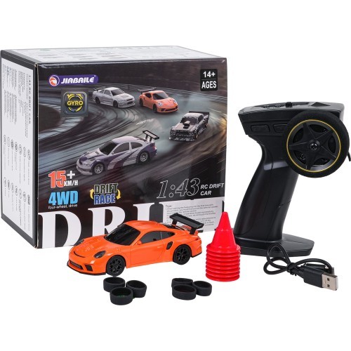R/V driftinga automašīna 1:43 oranža + piederumi