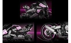 Motorcycle Racer Building Blocks Set Pink 2066pcs.