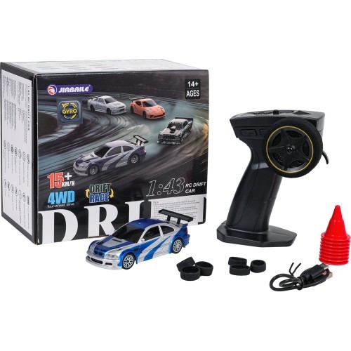 R/V driftošanas automašīna 1:43 zila + piederumi