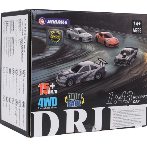 R/V driftošanas automašīna 1:43 zila + piederumi