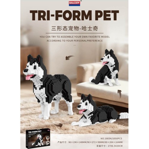 Husky dog 3in1 bricks set 1050el.