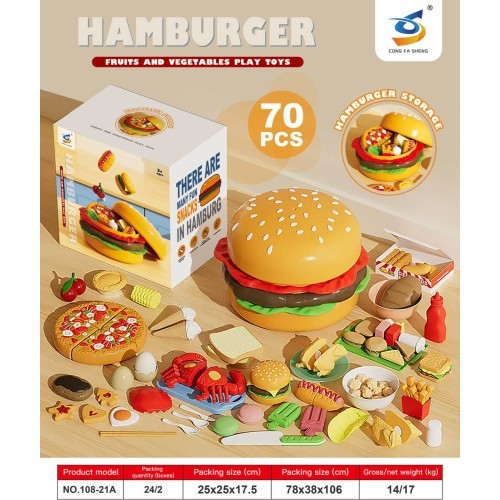 Fastfūda un hamburgeru piederumu komplekts