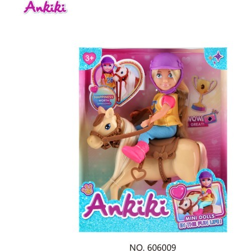 Ankiki lelle ar zirgu un piederumiem