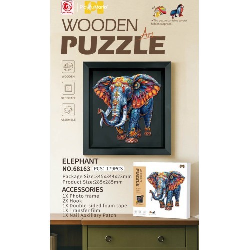 Wooden Jigsaw Puzzle Set 179el. Elephant