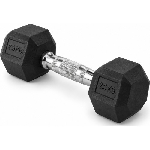 HEX PRO Rubber Dumbbell - 2,5 kg
