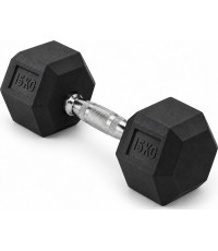 Гантель обрезиненная HEX PRO - 15 kg