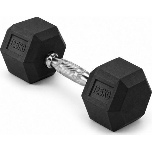 Гантель обрезиненная HEX PRO - 12.5 kg