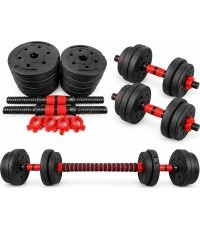 Regulējama svara hanteles un stieņa komplekts 2-in-1 - 30kg